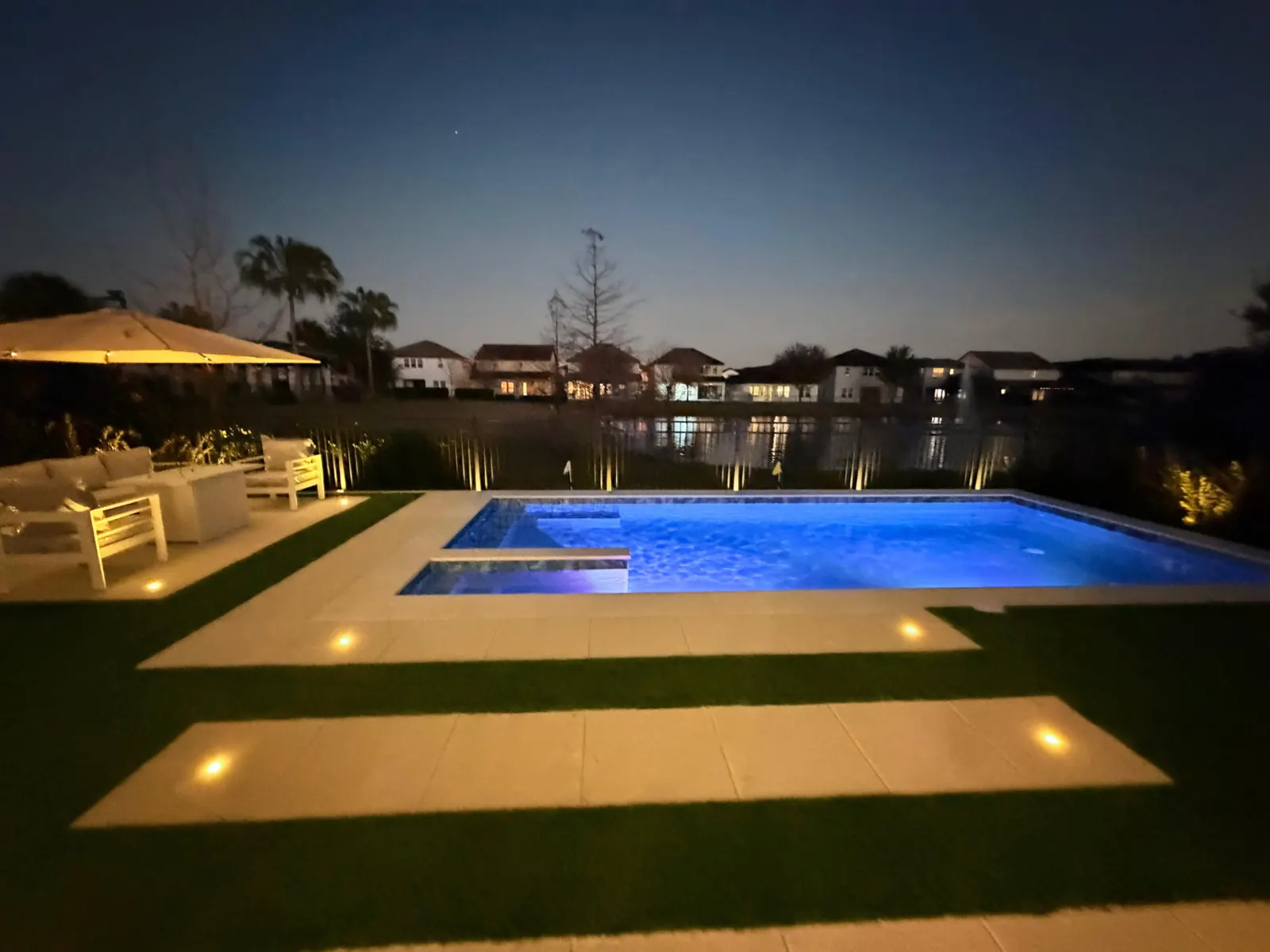 Lakeview Pool at Dusk