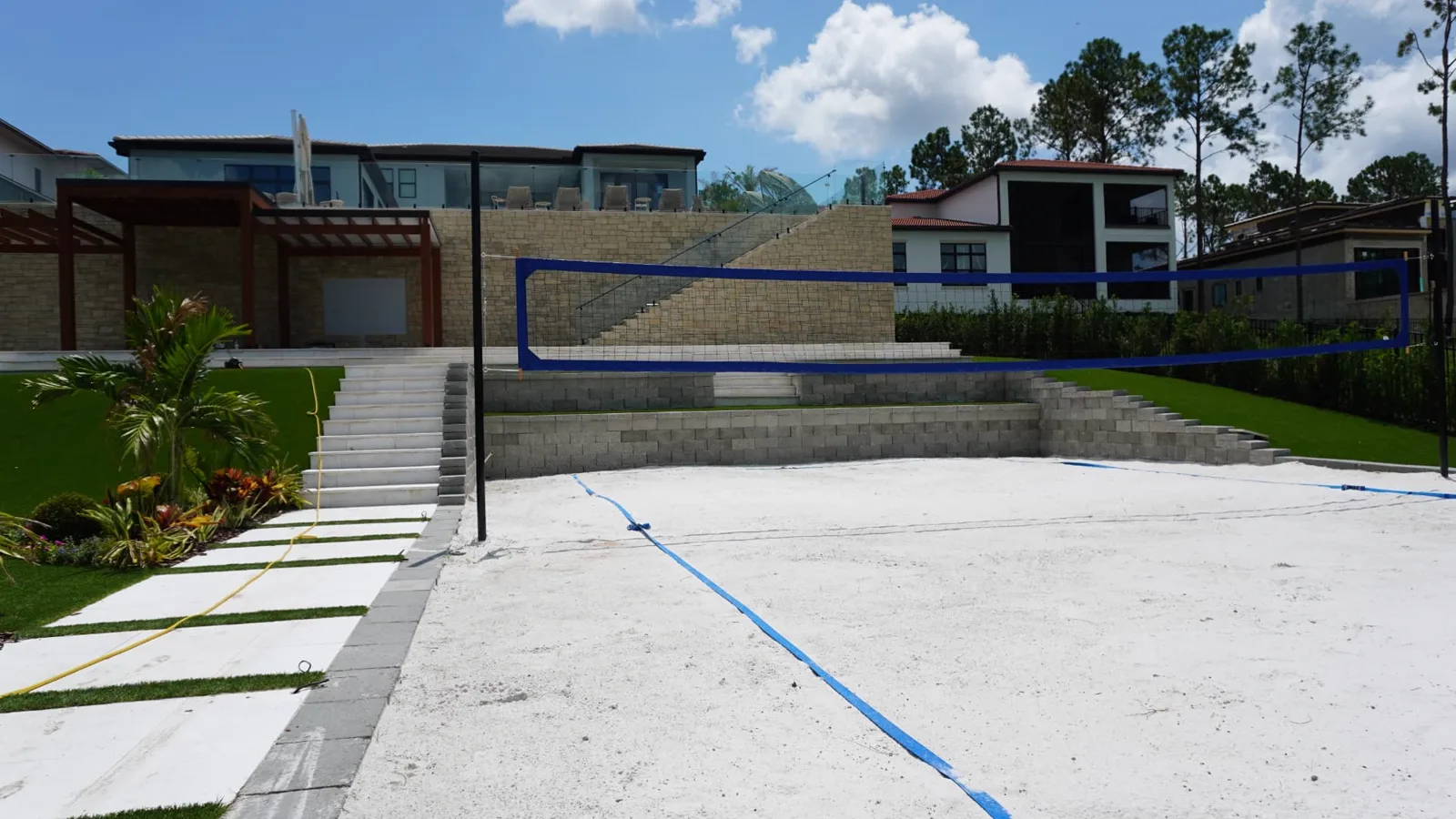 Sand Volleyball Court & Stone Terrace